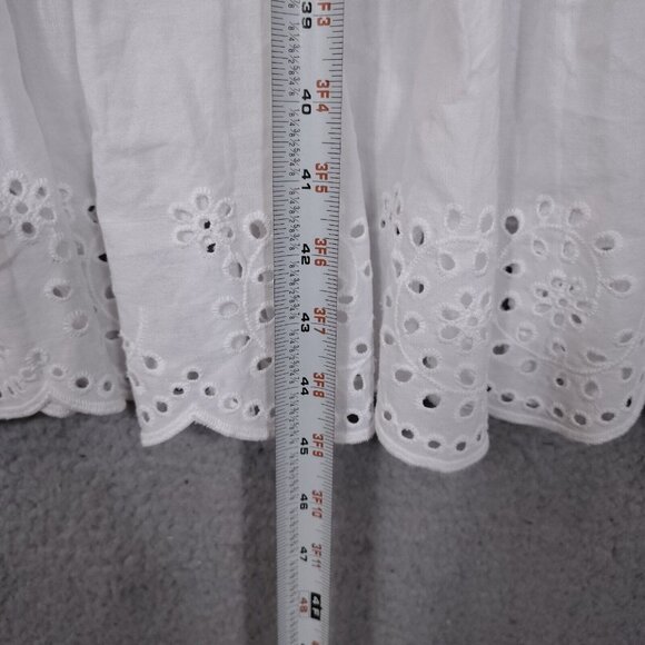 NWT 🤍Andrew Marc New York Dress Women's Medium White Eyelet Tie-Shoulder - Picture 13 of 15